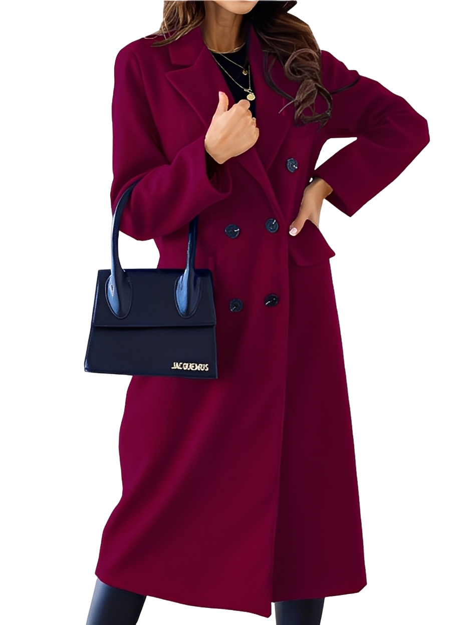 Audrey - Women's Six-Button Notch-Lapel Coat