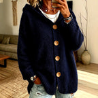 Audrey - Women's Chunky Knit Hooded Button-Up Cardigan 3