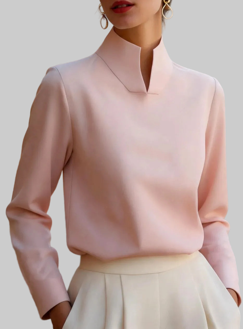 Audrey - Women's Structured High Neck Blouse 3