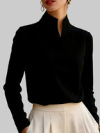 Audrey - Women's Structured High Neck Blouse 4