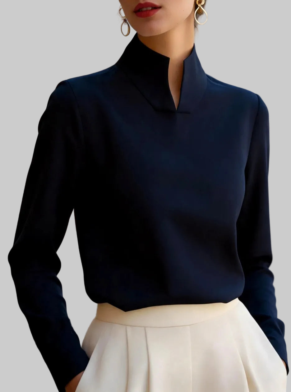 Audrey - Women's Structured High Neck Blouse 5