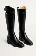 Aurelia - Women's Knee-High Buckle-Detail Boots