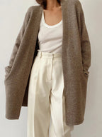 Aurelia - Women's Long Cardigan with Front Pockets