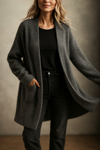 Aurelia - Women's Long Cardigan with Front Pockets