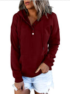 Aurore - Women's Henley Button Loose Fit Hoodie Sweatshirt 5
