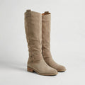 Avery - Women's Suede-Look Knee-High Boots with Buckle Strap