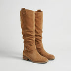 Avery - Women's Suede-Look Knee-High Boots with Buckle Strap