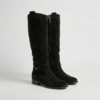 Avery - Women's Suede-Look Knee-High Boots with Buckle Strap