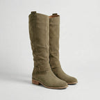 Avery - Women's Suede-Look Knee-High Boots with Buckle Strap