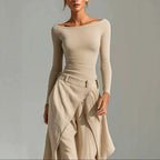 Aviva - Women's Ribbed Long Sleeve Matching Set 4