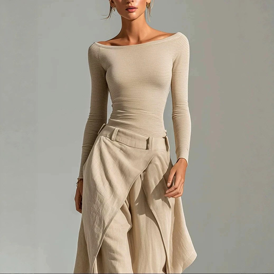 Aviva - Women's Ribbed Long Sleeve Matching Set 4