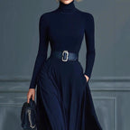 Bailey - Women's Turtleneck Long Sleeve Slim Fit Maxi Dress 2