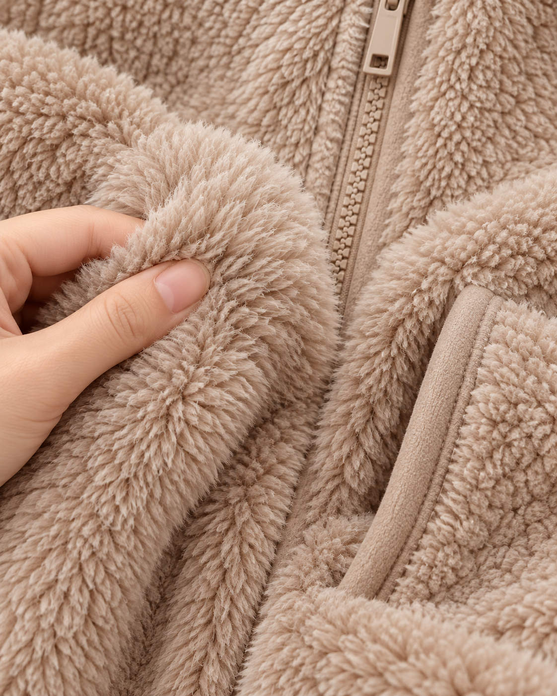 Beatrice - Women's Sherpa Fleece Zip Jacket & Cuffed Joggers Set