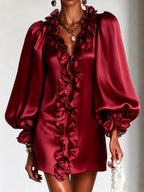 Bellamy - Women’s Long Sleeve Satin Dress 5