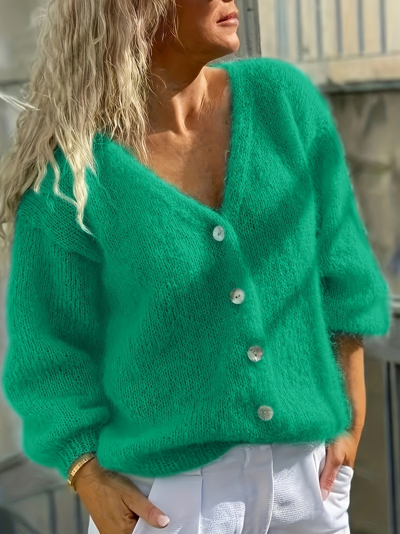 Bianca - Women's Button-Front Knit Cardigan