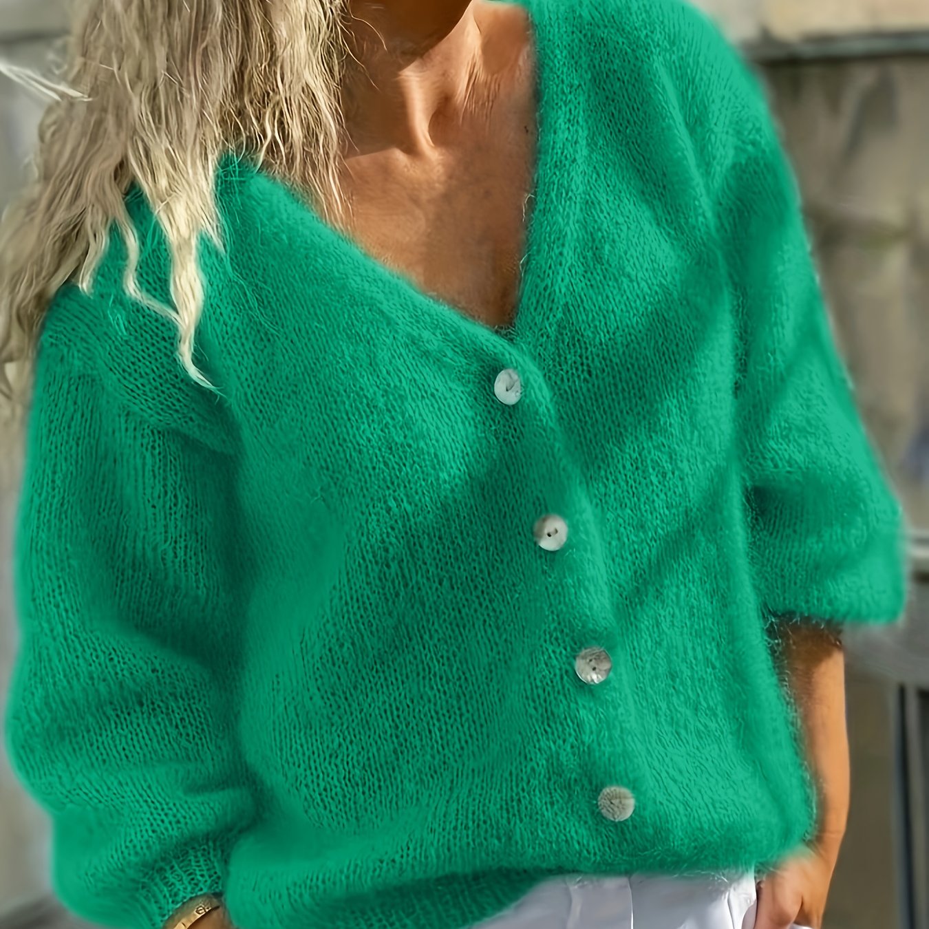 Bianca - Women's Button-Front Knit Cardigan