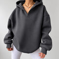 Brianna - Women's Quarter Zip Hooded Sweater 5