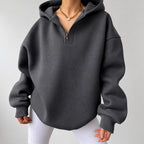Brianna - Women's Quarter Zip Hooded Sweater 5