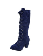 Brunhilde - Women’s Knee-High Lace-Up Block Heel Boots 6