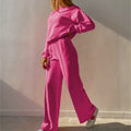 Camila - Women's Cropped Hoodie & High-Waist Wide-Leg Joggers Set