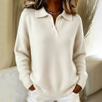 Candice - Women's Collared Half-Button Knit Sweater 1