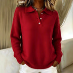 Candice - Women's Collared Half-Button Knit Sweater 4