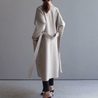 Carina - Women's Double-Breasted Wool Trench Coat with Notch Lapels