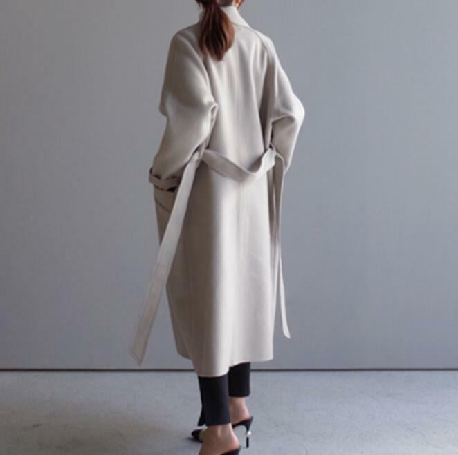 Carina - Women's Double-Breasted Wool Trench Coat with Notch Lapels