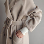 Carina - Women's Double-Breasted Wool Trench Coat with Notch Lapels
