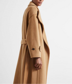 Carina - Women's Double-Breasted Wool Trench Coat with Notch Lapels