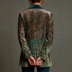Carlotta - Women's Paisley Print Velvet Lapel Blazer 3