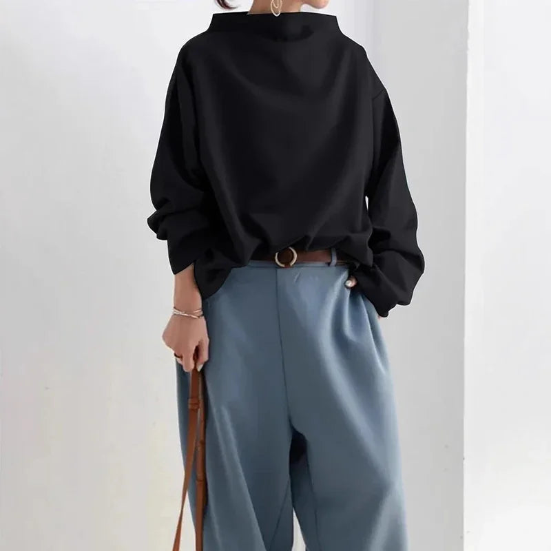 Cassandra - Women's High-Neck Oversized Sweater