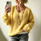 Cassidy - Women's V-Neck Fuzzy Knit Sweater 3