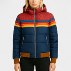 Cecily - Women's Horizontal-Stripe Quilted Puffer Jacket