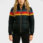 Cecily - Women's Horizontal-Stripe Quilted Puffer Jacket