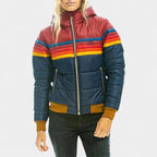 Cecily - Women's Horizontal-Stripe Quilted Puffer Jacket