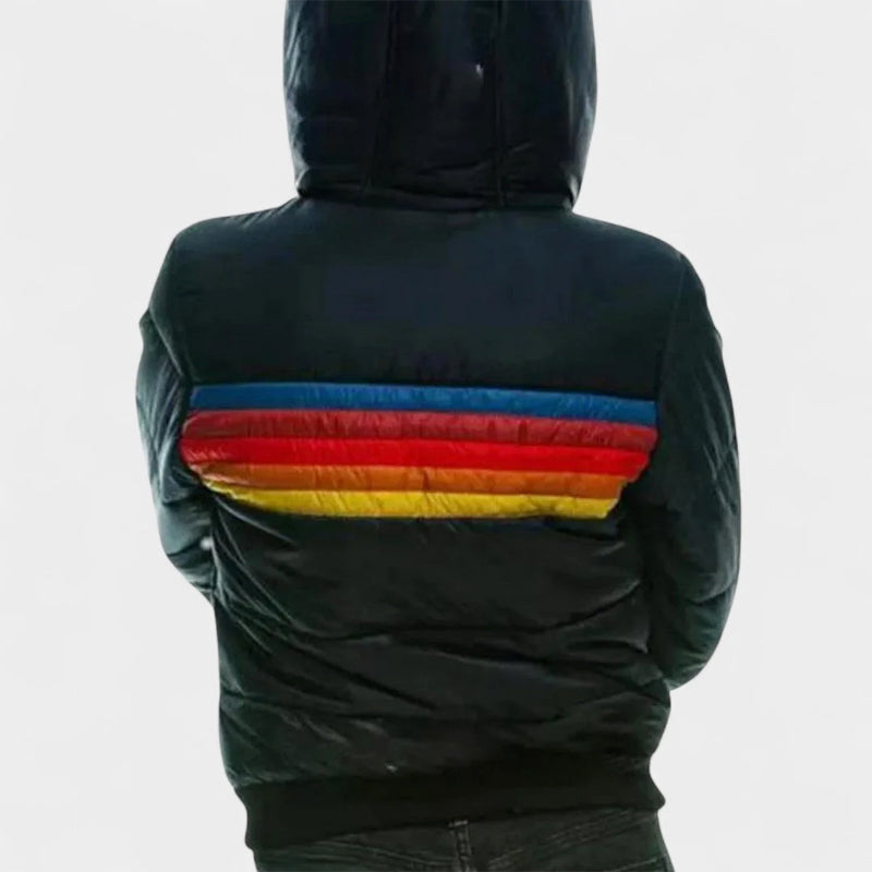 Cecily - Women's Horizontal-Stripe Quilted Puffer Jacket