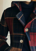 Cecily - Women's Plaid Blazer with Notch Collar and Button Front