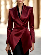Celeste – Women’s Long Sleeve Tailored Satin Blazer 3