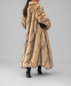 Celestina - Women's Longline Faux Fur Coat with Open Front