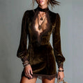 Celestine - Women's Velvet Lace Long Sleeve Evening Dress 1