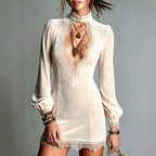 Celestine - Women's Velvet Lace Long Sleeve Evening Dress 2