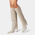 Celine - Women's Tall Suede-Look Boots with Stiletto Heel