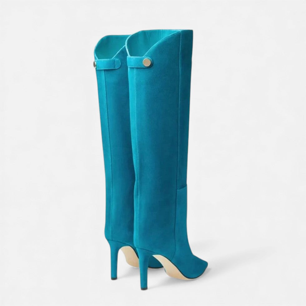 Celine - Women's Tall Suede-Look Boots with Stiletto Heel