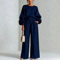 Chelsie - Women's Balloon Sleeve Wide Leg Matching Set 1