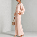 Chelsie - Women's Balloon Sleeve Wide Leg Matching Set 4