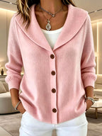Cira - Women's Wide-Collar Button-Front Knit Cardigan 1