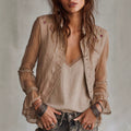 Claire - Women's Sheer Embroidered Lace Cardigan 1