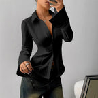 Claire - Women's Tailored Button-Down Flare Cuff Blouse 3