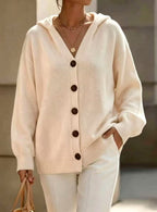 Claudette - Women's Oversized Button-Front Hooded Cardigan 5